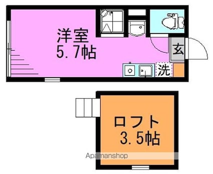 （仮称）若宮二丁目③[1R/12.1m2]の間取図