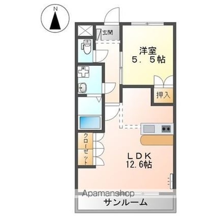Ｌ－Ｓｔａｇｅ[1LDK/39.66m2]の間取図