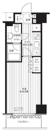 王子神谷パークサイドハイツ[1K/28.28m2]の間取図