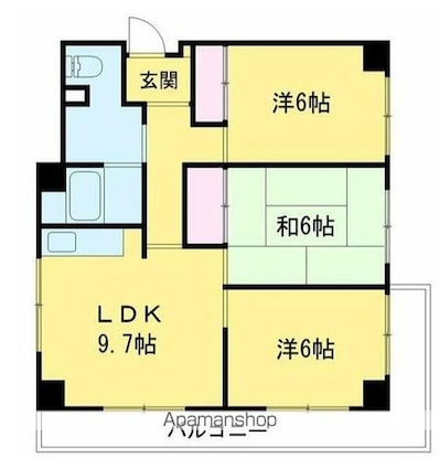 サンスクエアビル[3LDK/60.03m2]の間取図
