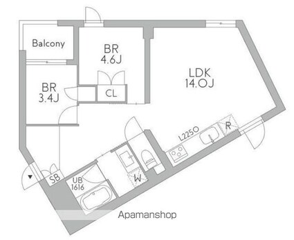 ＧｒａｎＤｕｏ梅ヶ丘[2LDK/56.72m2]の間取図