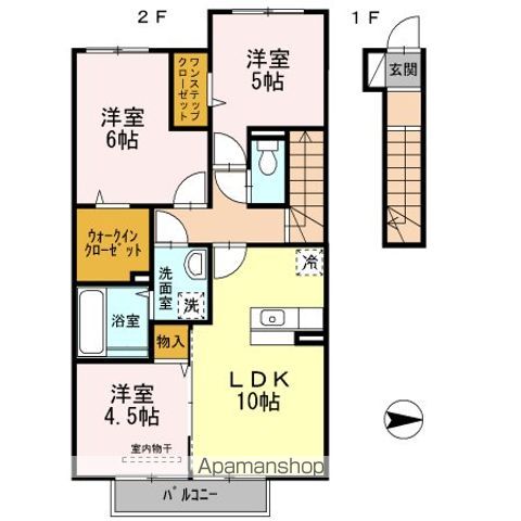 和歌山市新在家のアパートの間取り