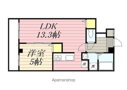 ヴィクトリア[1LDK/40.04m2]の間取図