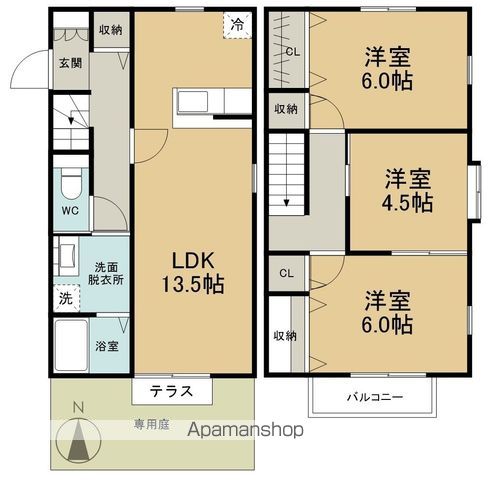 DUPLEX 冨田の間取り写真