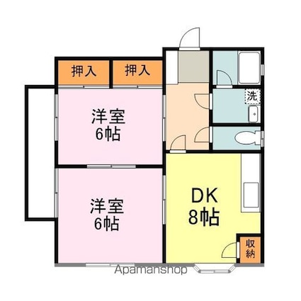 メゾンＴ駅家Ｂ[2DK/50m2]の間取図