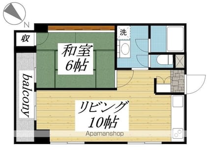 ハイネス国分寺ルミエール[1LDK/42.22m2]の間取図