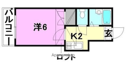 ピスカートル・Ｋ[1K/18.63m2]の間取図