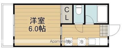 コーポラスミタ[1K/22.68m2]の間取図