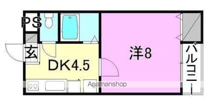 ニュークリアス[1DK/27.51m2]の間取図