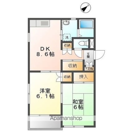 ジュネス山本[2DK/47.2m2]の間取図