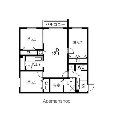 グランディール南郷の間取り写真