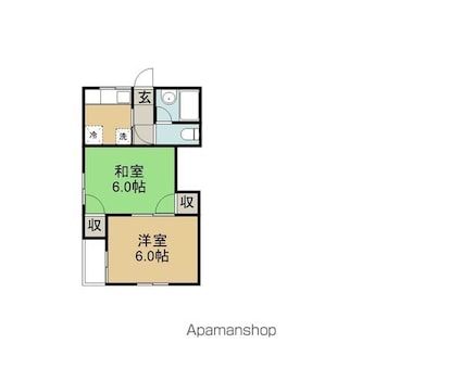 メゾンひまわり[2K/36.37m2]の間取図
