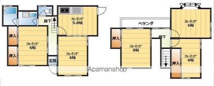 和歌山県岩出市西国分[5K/107m2]の間取図