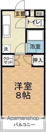 アップルズＨ[1K/26.4m2]の間取図