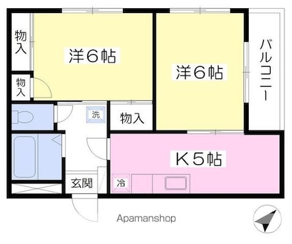 メゾン・グリシン[2DK/39.69m2]の間取図