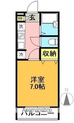 ナビウスセタガヤ[1K/23.2m2]の間取図