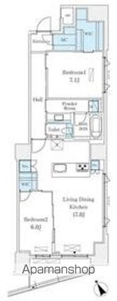 Ｌｅ　ＵｎＤｅｕｘ南青山[2LDK/78.71m2]の間取図