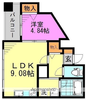 ドゥーエ東高円寺[1LDK/36.71m2]の間取図