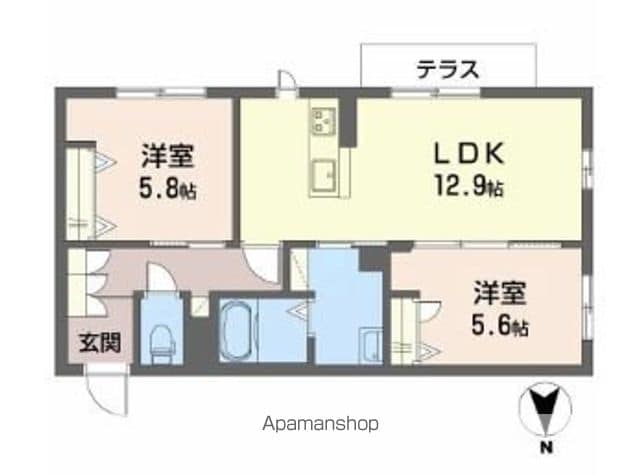 【岩出市川尻のアパートの間取り】