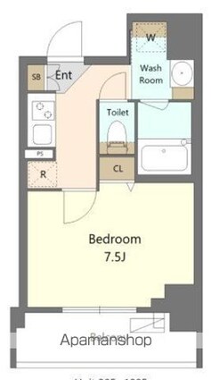 Ｓ－ＲＥＳＩＤＥＮＣＥ新宿早稲田ａｖｅｌｉｓ[1K/26.02m2]の間取図