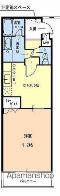 Ｍディアマンテ[1DK/35.48m2]の間取図