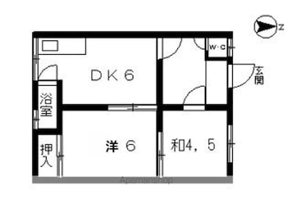 南海西浜マンション[2DK/33.11m2]の間取図