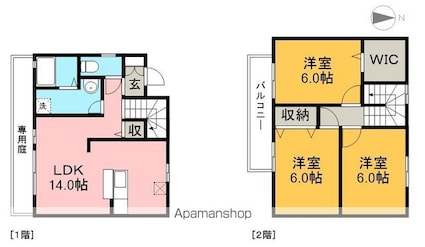 ローズコート南久万[3LDK/78.49m2]の間取図