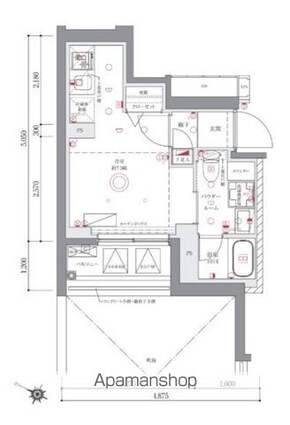 ＡＺＥＳＴ阪東橋Ⅱ[1R/21.72m2]の間取図
