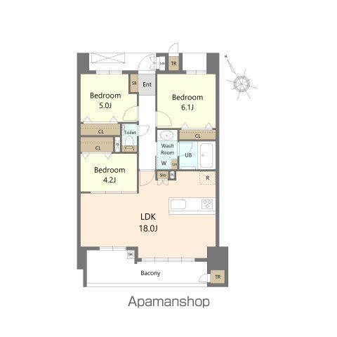 S−RESIDENCE愛宕SOUTHの間取り写真