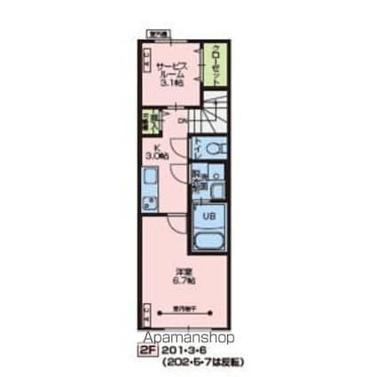 オークＤ[1K/37m2]の間取図