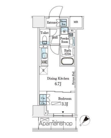 パークアクシス横浜伊勢佐木町通りの間取り写真
