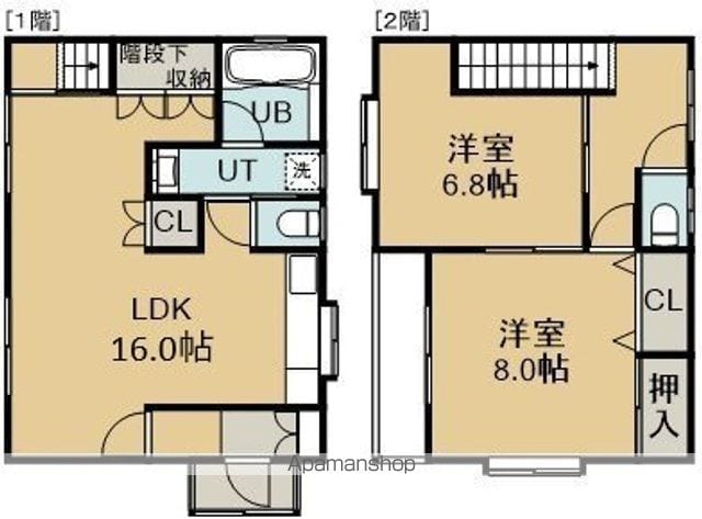 若松町39番貸家の間取り写真