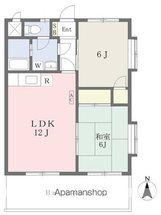 ヴェール上野[2LDK/53.01m2]の間取図