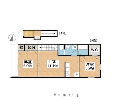 ＥＡＲＬ’Ｓ　ＣＯＵＲＴ西垣生[2LDK/58.74m2]の間取図