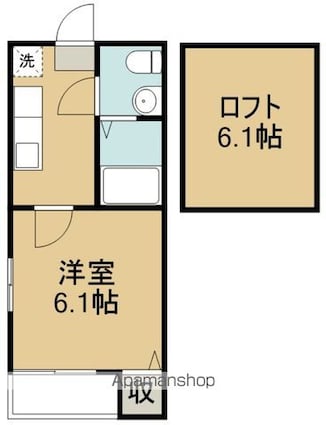 ロフトハウス長町[1K/20.98m2]の間取図
