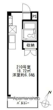 東京都中野区中央２丁目[1R/18.72m2]の間取図
