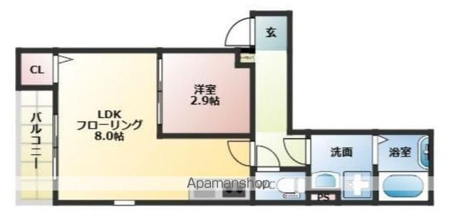 【二日市中央２丁目アパートの間取り】