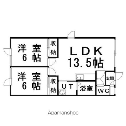 ハイツトーミ[2LDK/53.46m2]の間取図