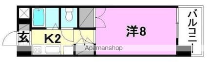 メゾン中村３[1K/23.1m2]の間取図