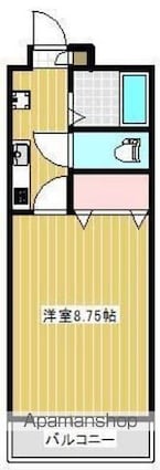 スカイハイツ[1K/25.74m2]の間取図