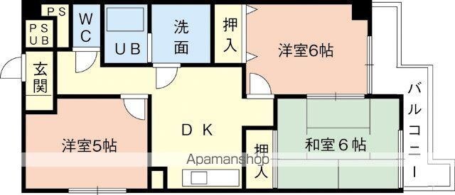 メゾンＫＩＴＳＵＮＥＪＩＭＡ[3DK/54.27m2]の間取図