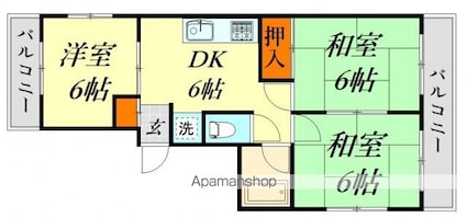 掛江ビル[3DK/66.11m2]の間取図