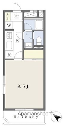 パレドール玉川[1K/30.18m2]の間取図