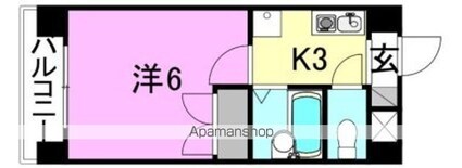Ｓｅｌｅｎｅ三番館[1K/20.16m2]の間取図