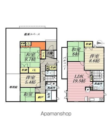 神奈川県横浜市鶴見区馬場３丁目[5LDK/132.76m2]の間取図
