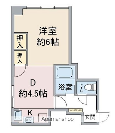 須賀町マンション[1R/26.06m2]の間取図