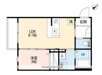 ｒｏｂｏｔ　ｈｏｍｅ　北柏[1LDK/28.03m2]の間取図