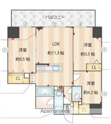 Ａｌｉｖｉｓ西葛西ｎｏｒｔｅ[2SLDK/58.66m2]の間取図