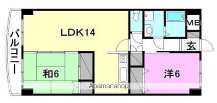 リバーサイドハイツ砥部[2LDK/61.6m2]の間取図