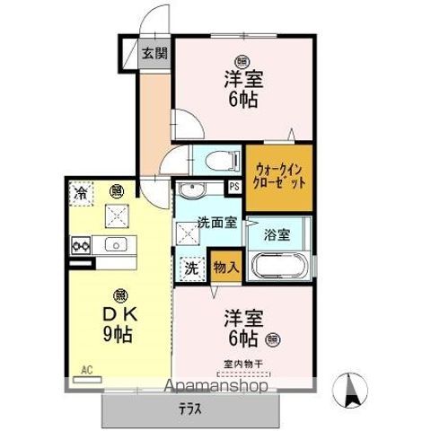 和歌山市中之島のアパートの間取り